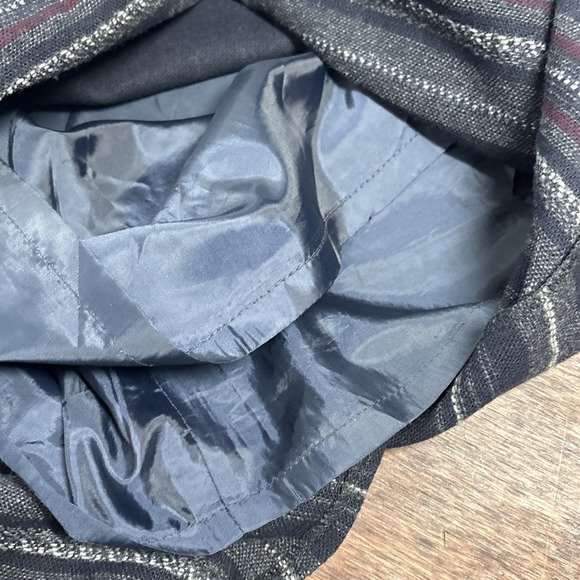 Vtg Briggs Navy Wool Blend Skirt 14 Fringe Lagenlook‎ Western Minimalist Classic - Picture 5 of 9